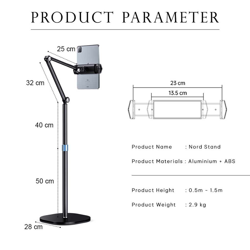 Colta Nord Stand Holder Aluminium Dudukan HP/Tablet Bracket Handphone