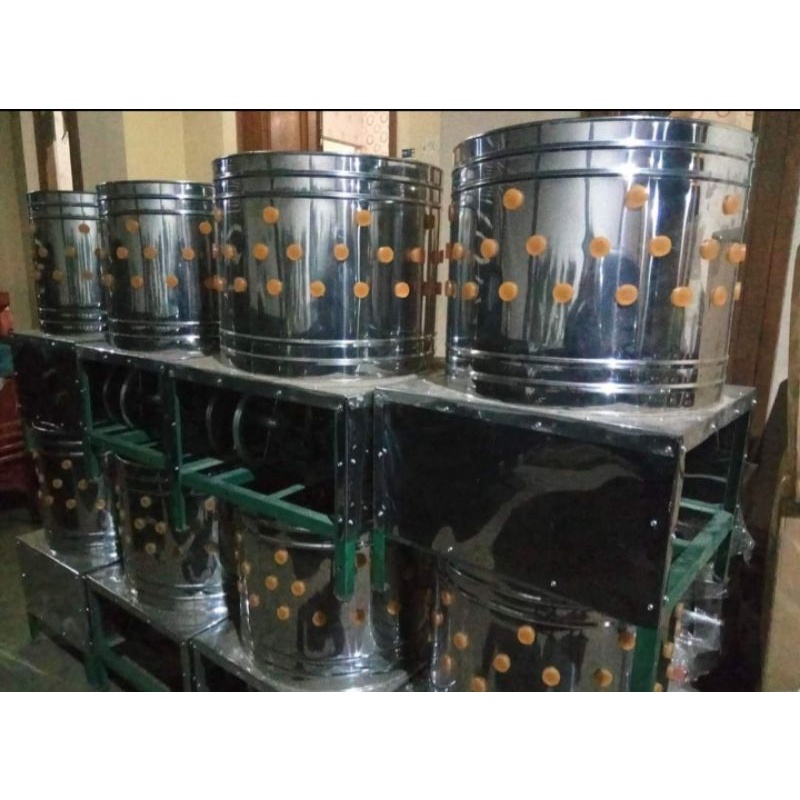 mesin silver cabut bulu ayam ungggas puyuh 3-5ekor+penggerak dinamo 1/2pk