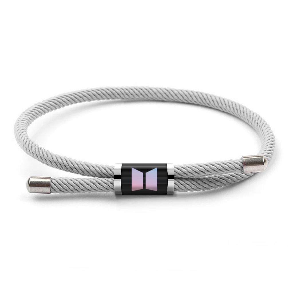 GELANG TABUNG SLIDER KPOP BTS BAHAN TALI SERUT NYLON MILAN ROPE STAINLESS STEEL KACA EPOXY