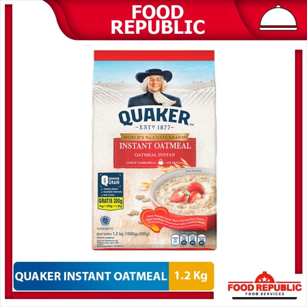 Quaker Instant Oatmeal Merah 1.2 Kg Creamy Tinggi Serat Sumber Protein