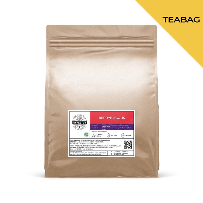 

New Arrival BERRYBISCOUS | Pouch | Haveltea | Fruit Tea |Teh Hitam |Berry Hibiscus - 30 Eco Tea Bags