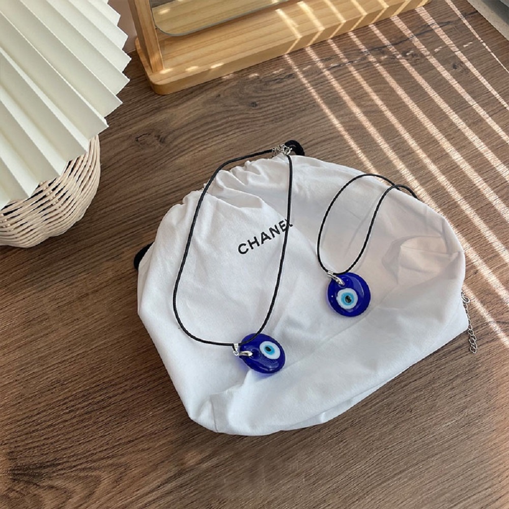 5 Pcs Fashion Evil Eye Set Kalung Liontin Emas Cincin Gelang Anting Unisex Perhiasan Aksesoris