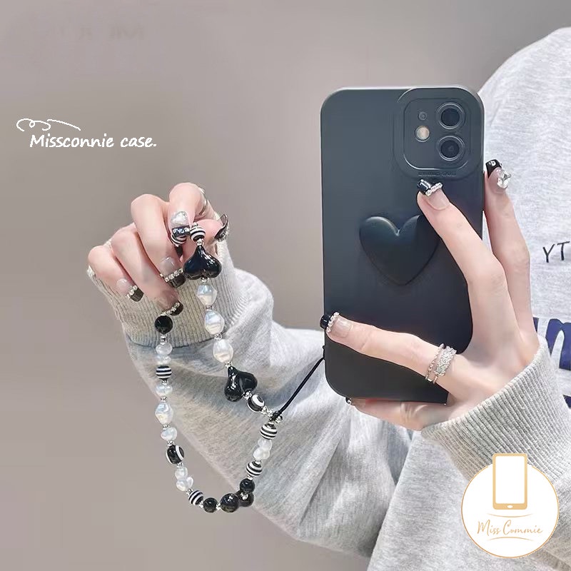 Casetify Rantai Telepon Universal INS Kartun Hewan Lucu Beruang Warna-Warni Ponsel Tali Aksesoris Sederhana Cinta Hati Rantai Manik-Manik Gantungan Kunci Dekorasi Lanyard