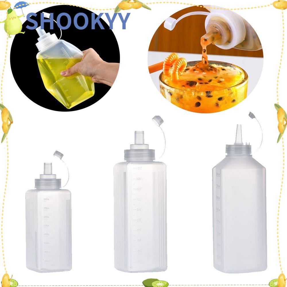 Chookyy 800/1000ml Squeeze Bottle Plastik Anti Bocor Alat Dekorasi Kue Perlengkapan Baking Botol Dispenser Kecap Cruet Tahan Debu