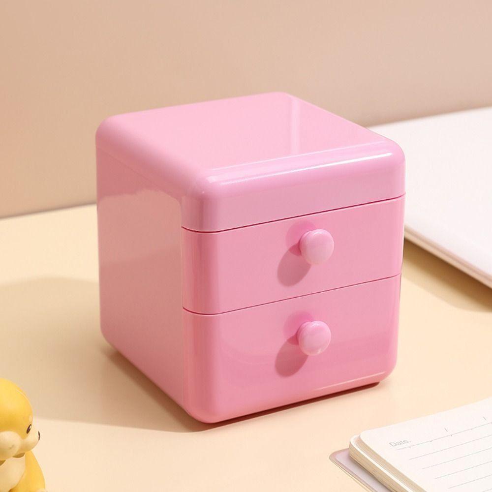 Mxbeauty Desktop Storage Drawer Lucu Tahan Debu Earphone Perhiasan Rumah Kantor Serba Serbi Laci Kotak Penyimpanan