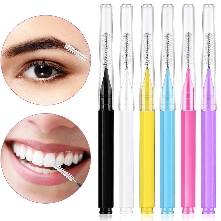 10pcs 4warna Disposable Brow Perm Brush Mini Sikat Pengangkat Alis Gigi Interdental Brush Eyelash Aplikator Alis Eyelash Extension Aksesoris Alat Makeup