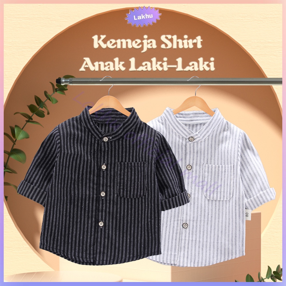 Lakhu Kemeja Anak Bayi Laki-laki Import Lengan Panjang Atasan Kemeja Ronald Korea Baby Shirt