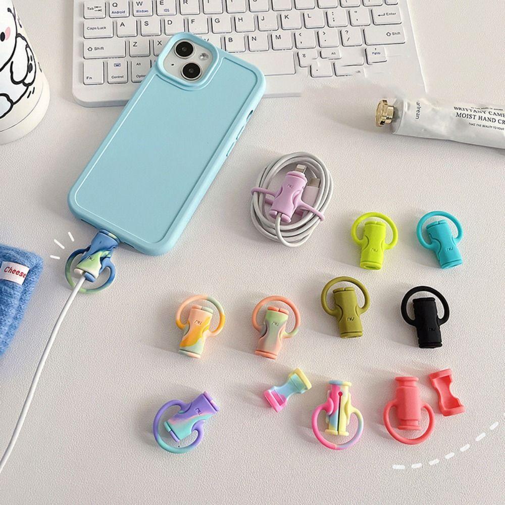 Agustina Pelindung Kabel 2in1 Colorful Soft Cable Organizer Line Protection Sleeve Management Cable Phones Tempat Kabel Charger Cord Wire Protective Sleeve