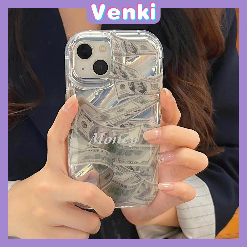 VENKI - Untuk iPhone 11 iPhone Case Laser Reflektif Bening Phone Case TPU Soft Shockproof Airbag Phone Case Grafiti Sederhana Bahasa Inggris Kompatibel dengan iPhone 14 13 Pro max 12 Pro Max XR