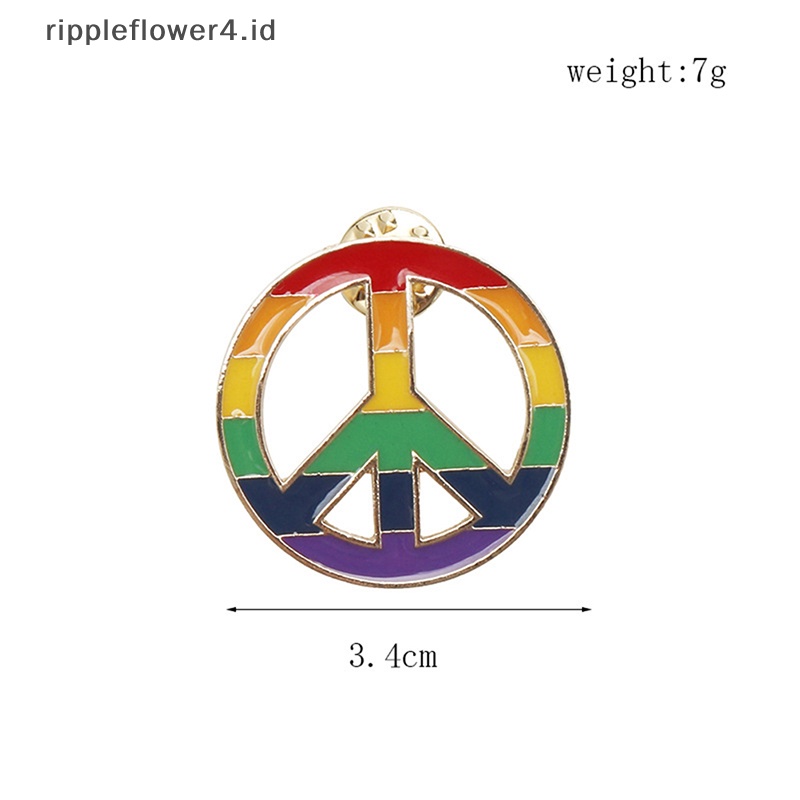 {rippleflower4.id} 1pcs Bros Pin Kerah Simbol Perdamaian Putaran Hippie Tanda Perdamaian Bus Lapel Pins~