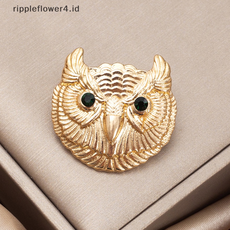 {rippleflower4.id} Tiger Owl Leopard Kepala Bros Hewan Wanita Pesta Bros Pin Fashion Perhiasan Hadiah Seri Hewan Bros~