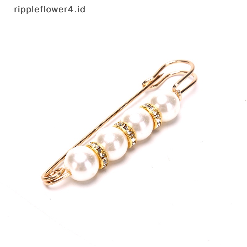 {rippleflower4.id} 10pcs Mutiara Bros Pengencang Pinggang Pin Anti-Cahaya Membuka Bawah Bros~