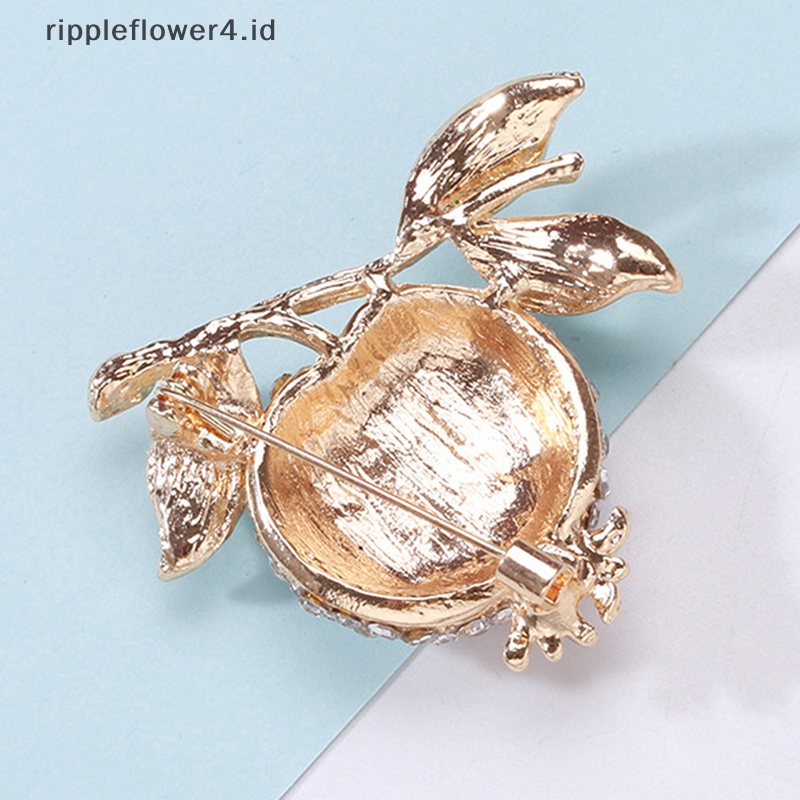 {rippleflower4.id} Trendy Klasik Wanita Bros Romantis Delima Bros Kerah Pin Aksesoris Hadiah Mantel Pakaian Pin Perhiasan Hadiah~