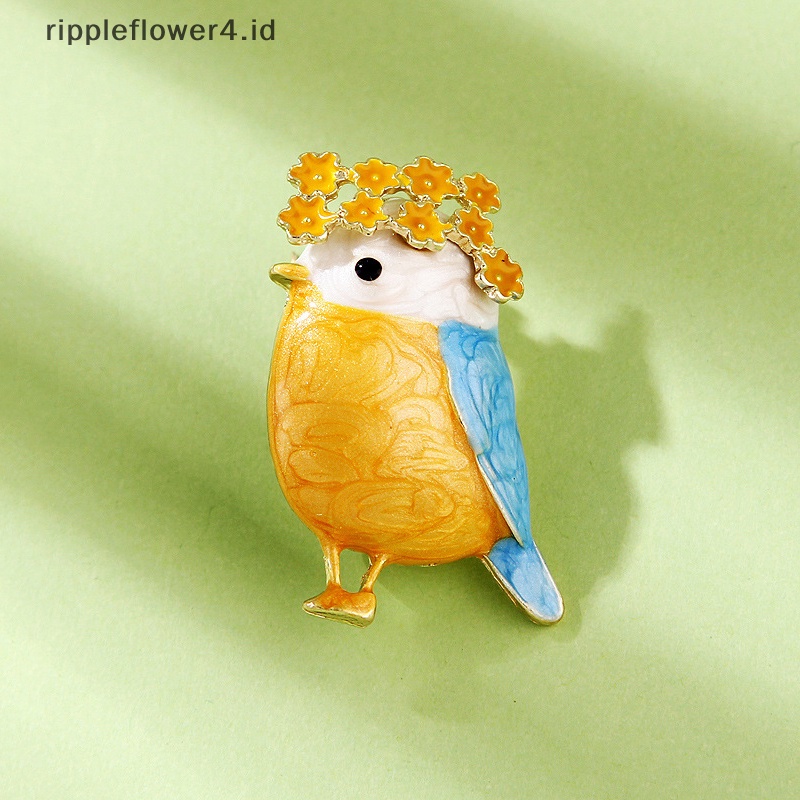 {rippleflower4.id} Fashion Bunga Burung Kecil Bros Wanita Kostum Mantel Perhiasan Accessries Hadiah~