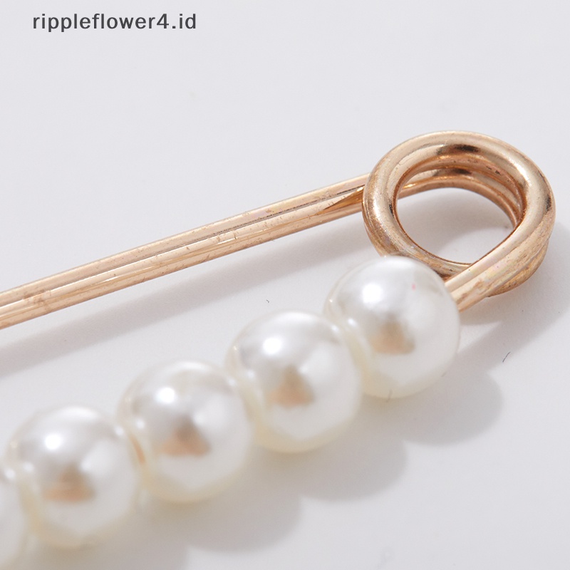 {rippleflower4.id} Mutiara Bros Wanita Pakaian Mantel Dekorasi Sweater Cardigan Klip Brooch~
