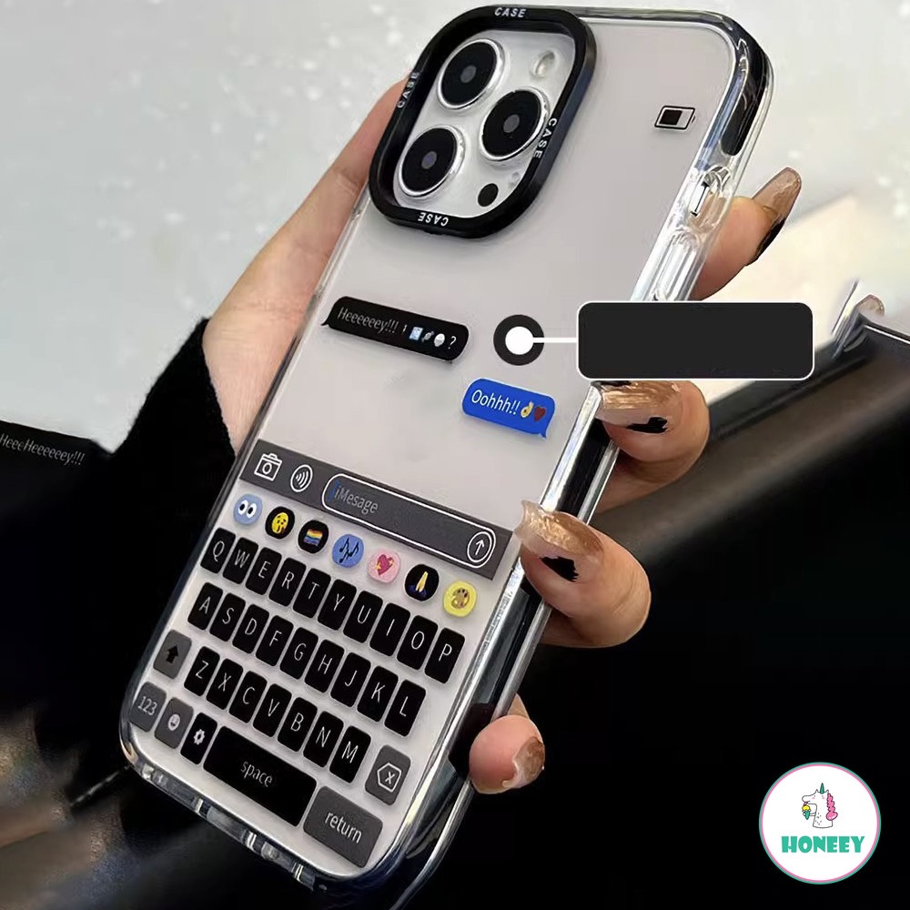 Ins Chat Window Shockproof Phone Case Kompatibel Untuk iPhone 14 Pro Max13 12 11 Silikon Lembut Bening Penutup Belakang Bumper