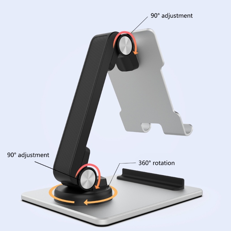 Cre Phone Stand Angle Height Adjustable Rotary 360derajat- Phone Cradle Desktop Tablet Holder Dock Foldable Lazy Bra