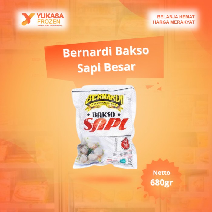 

Bernardi Bakso Sapi Besar 680gr isi 50biji
