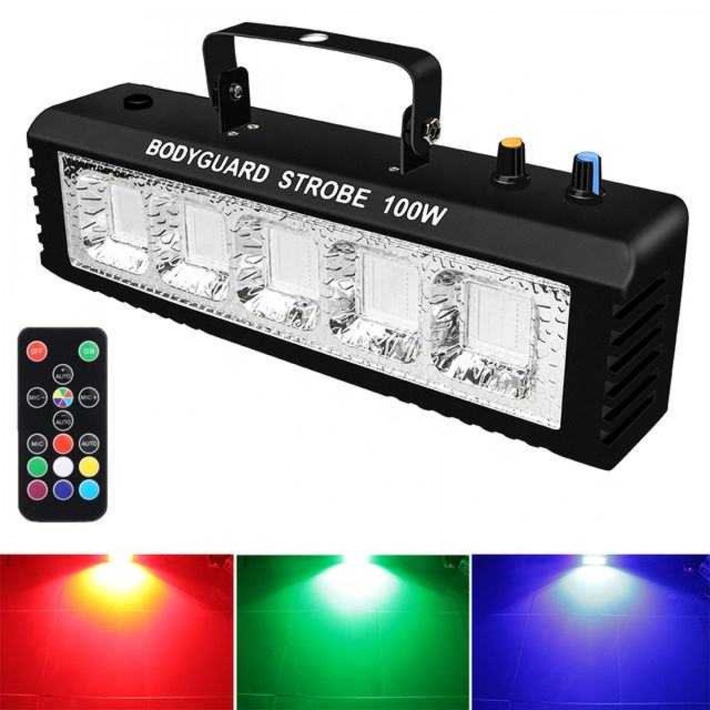 Lampu Sorot Panggung LED RGB Integrated Strobe 100W with Remote