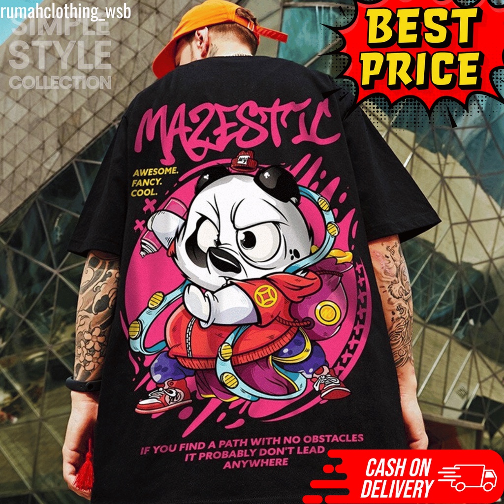 Diskon Kaos Distro Original MAZEZTIC PANDA, Kaos Distro 30s, Kaos Oversize, Kaos Pria / Kaos Wanita,
