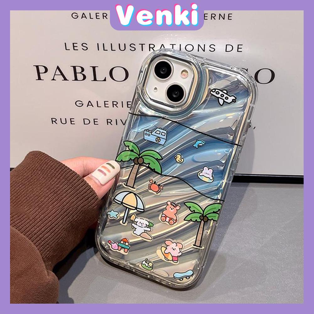 VENKI - Untuk iPhone 11 iPhone Case Laser Reflektif Bening Phone Case TPU Soft Shockproof Airbag Case Lucu Coco Kompatibel dengan iPhone 14 13 Pro Max 12 Pro Max XR XR 7Plus 8Plus