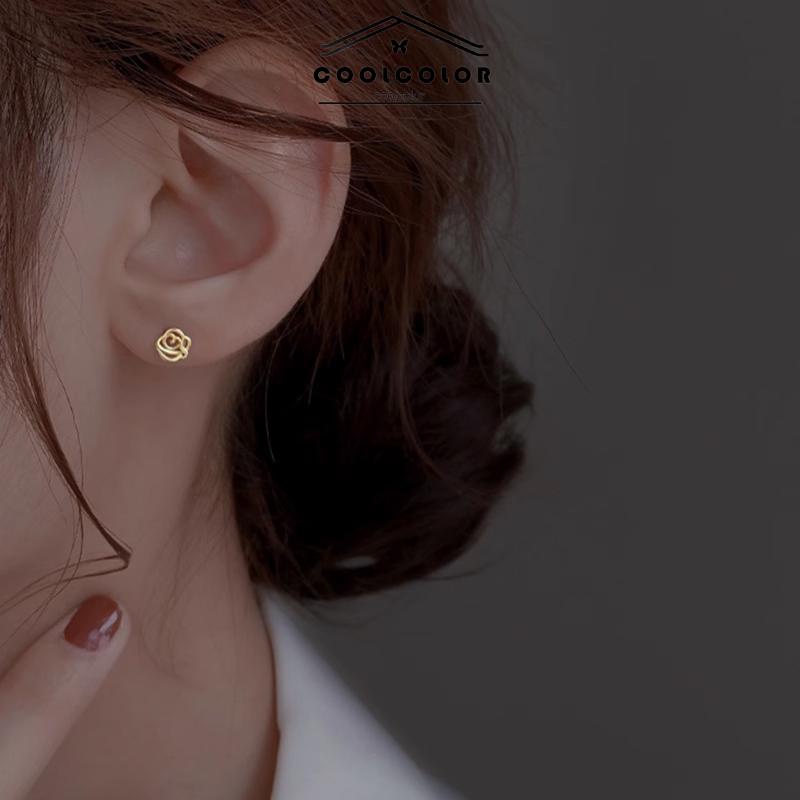 COD❤️Anting Mawar Perak 925 Indah Wanita Musim Panas Anting Anting Perancis Elegan- cl
