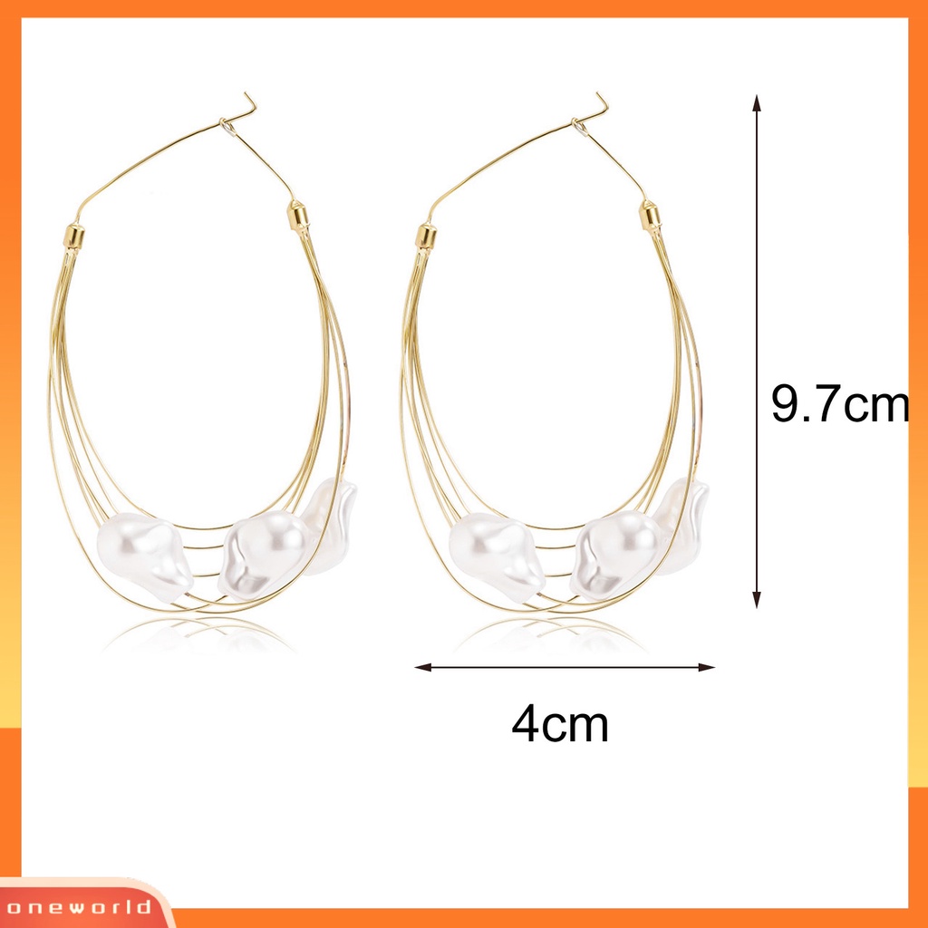 [WOD] 1pasang Anting Menjuntai Mutiara Imitasi Multi-layer Rumbai Perhiasan Semua Pertandingan Lingkaran Geometris Drop Earrings Aksesoris Wanita