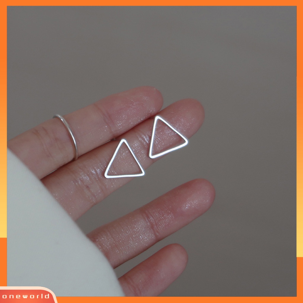 [WOD] 1pasang Anting Pejantan Kilau Terang Melubangi Geometris Electroplating Anti-Alergi Dekorasi Perhiasan Hadiah Kupu-Kupu Ganda Pentagram Cinta Hati Segitiga Wanita Ear Studs