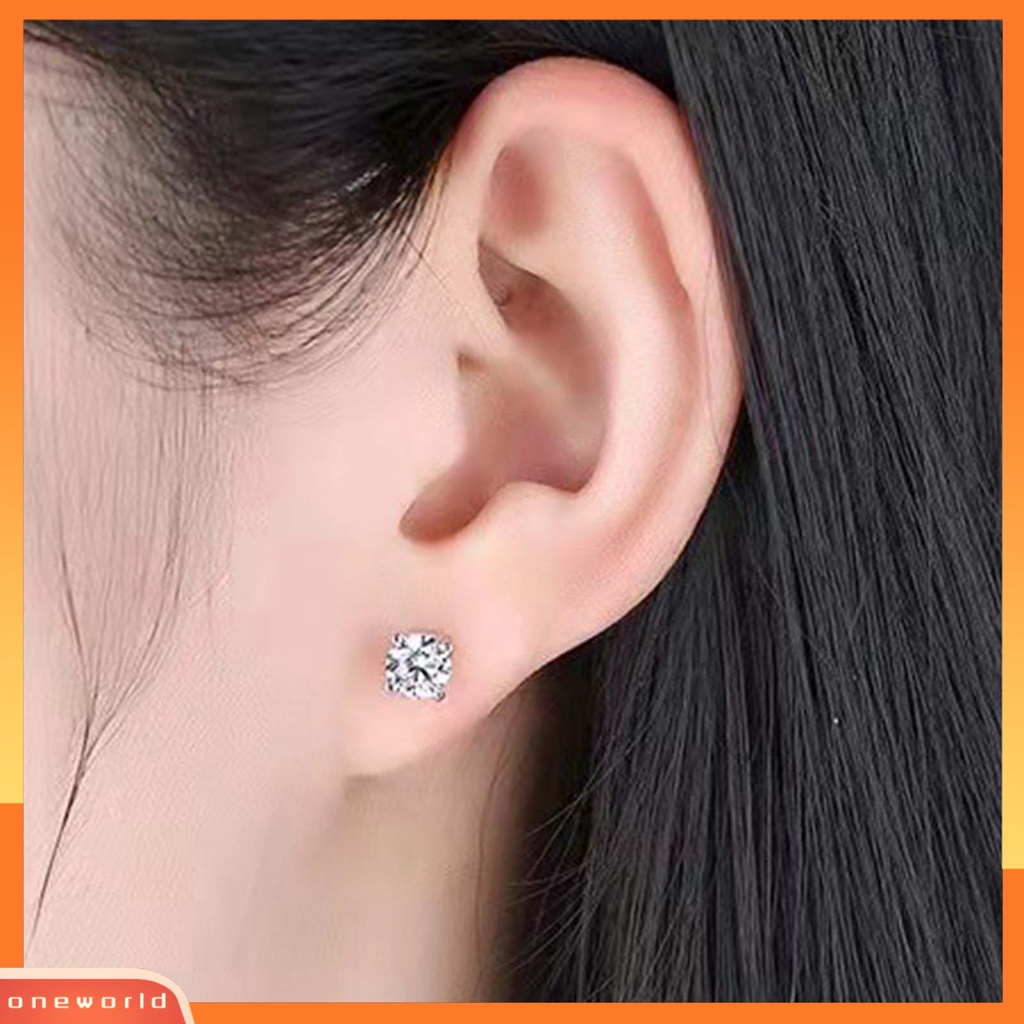 [WOD] 1pasang Anting Tusuk Geometris Berlian Imitasi Perhiasan Fashion Penampilan Gaya Korea Ear Studs Untuk Pakaian Sehari-Hari