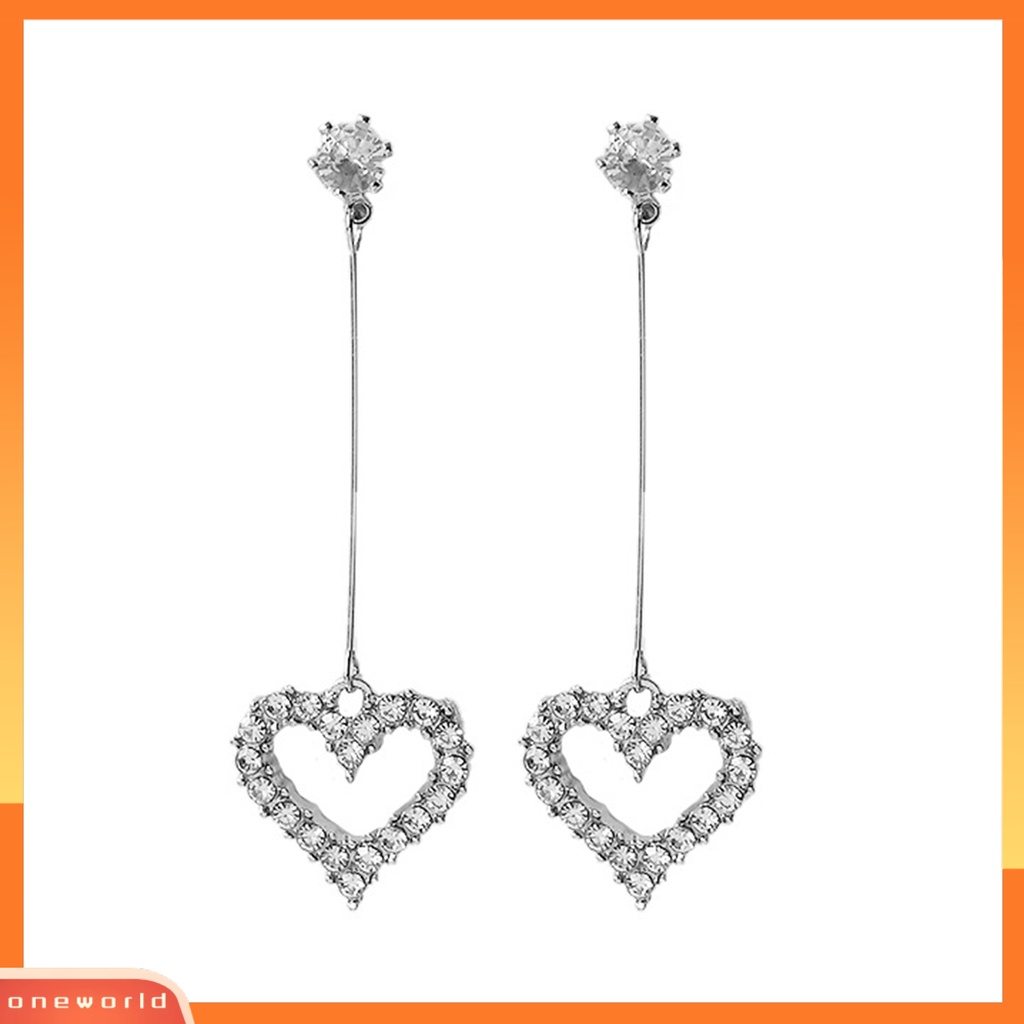 [WOD] Anting Tusuk Bentuk Hati All Matching Alloy Fancy Stud Pendant Untuk Hari Kasih Sayang