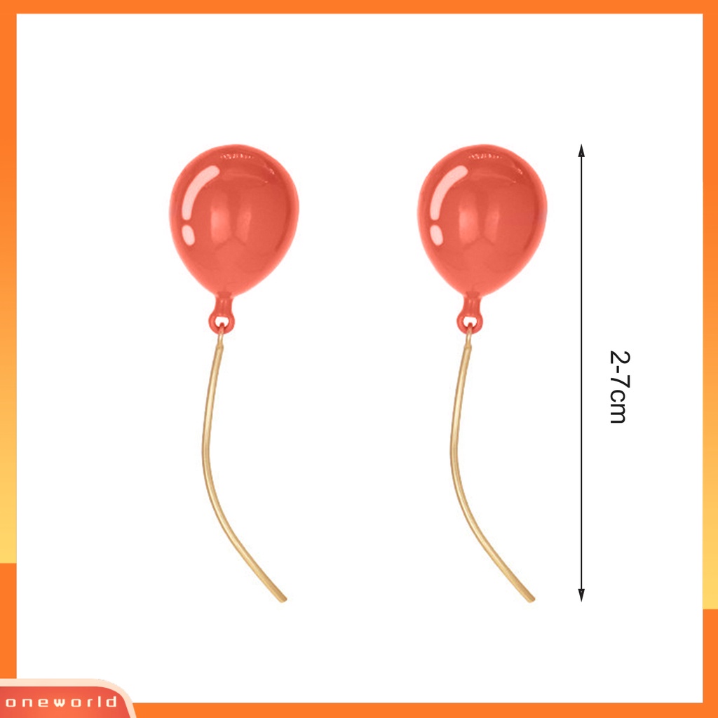 [WOD] Anting Wanita Bentuk Balon Rumbai Lucu Dicat Geometris Menjuntai Anting Untuk Pakaian Sehari-Hari
