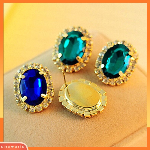 [WOD] Fashion Wanita Berlian Imitasi Ear Stud Earrings Eardrop Istana Gaya Perhiasan Hadiah