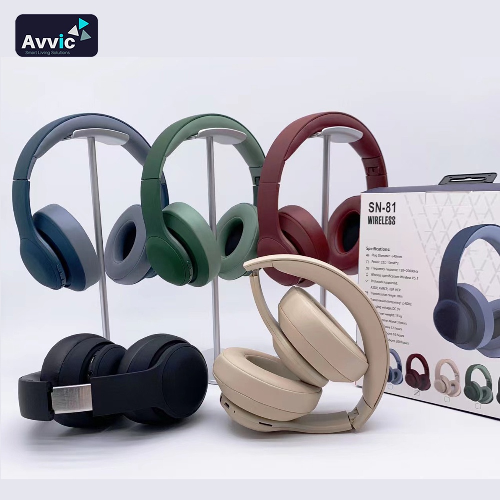 AVVIC SN-81 Wireless Headphone Bluetooth 5.1 Headset Stereo Hifi Bass HD Sound Music