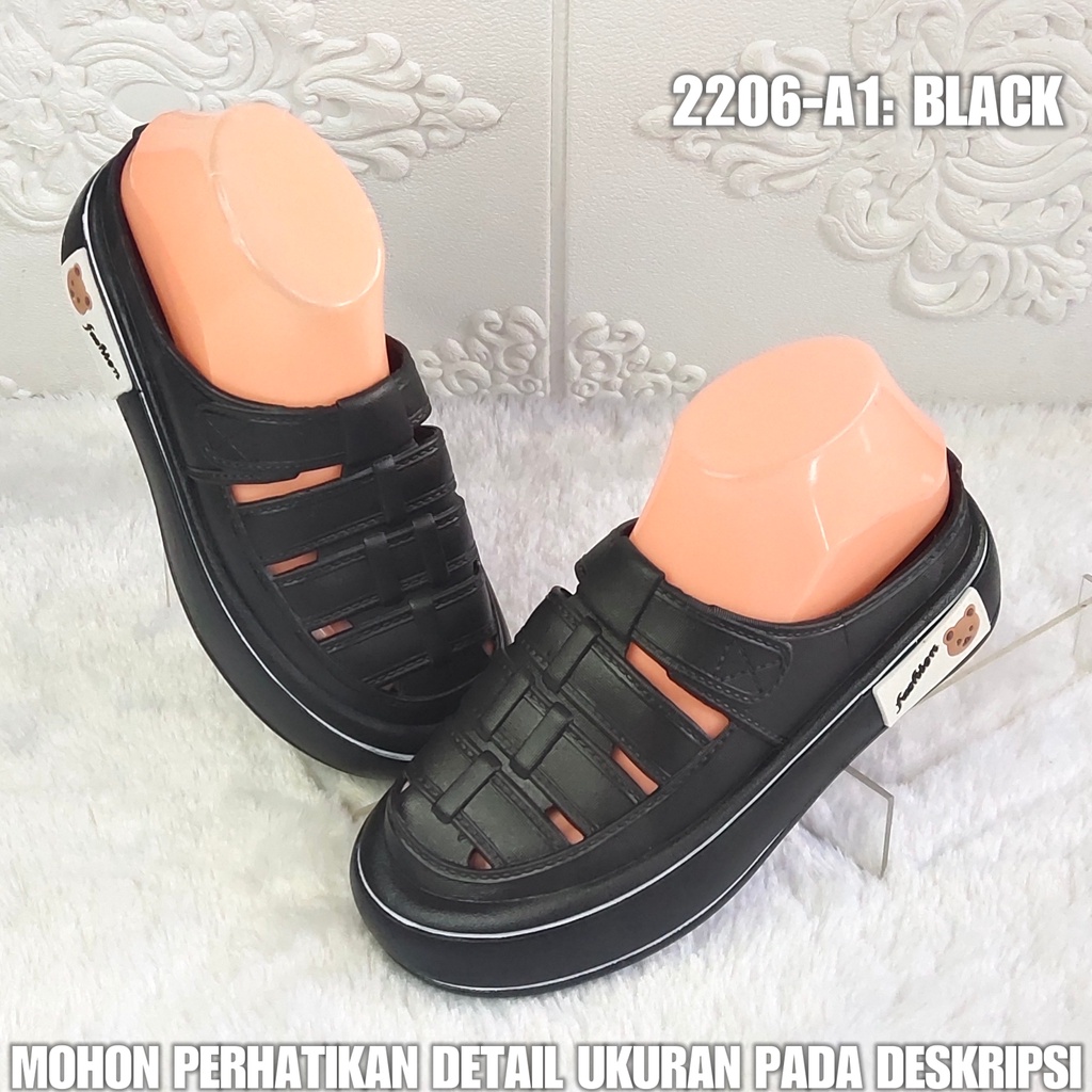 Sendal Bakpao Wanita 2206 A1 Sandal Karet Korea Kekinian AntiAir SDLWW