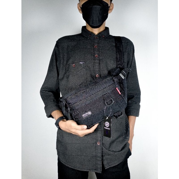 (TERLARIS) TAS WAIST BAG TAS SELEMPANG (FREE KEY CHAIN &amp; STIKER )TAS UNISEX TAS ANTI AIR BISA COD - INIFASHIONKU