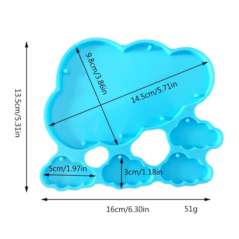 Siy Berbentuk Awan Membuat Perhiasan Cetakan Silikon Hiasan Dinding Liontin Kristal Epoxy Resin Cetakan DIY Kalung Gantungan Kunci