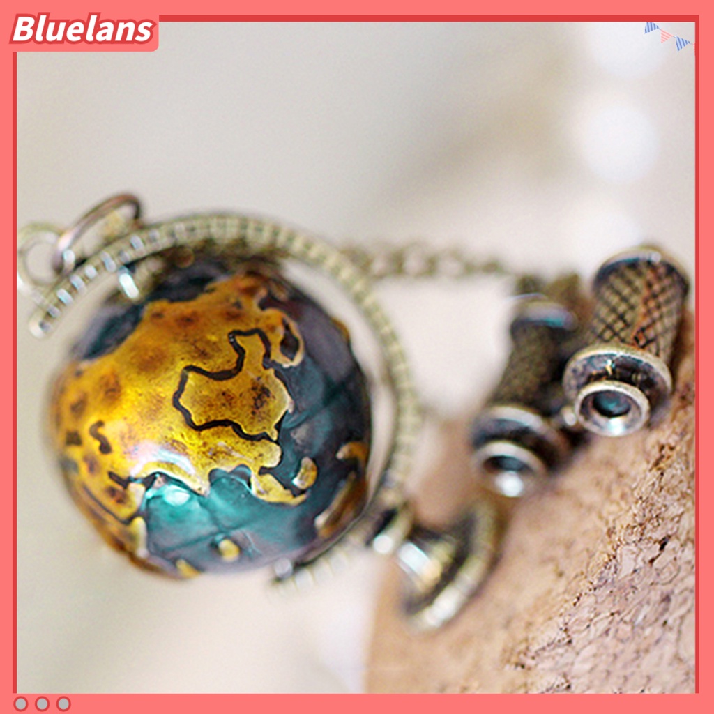 [BLS] Rantai Sweater Kalung Teropong Globe Vintage Creative Alloy Rotatable Untuk Wanita