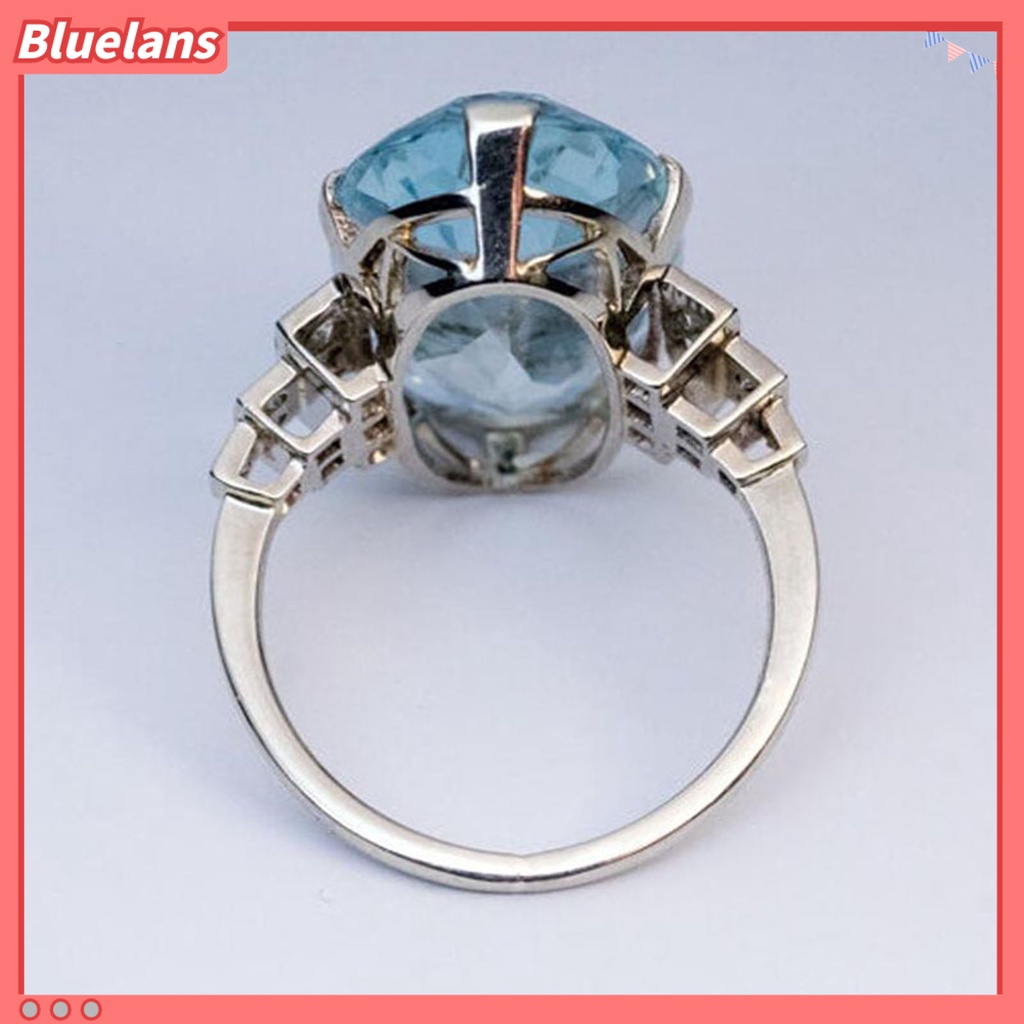 [BLS] Cincin Jari Transparan Panjang Umur Ringan Berbentuk Oval Halus Cincin Biru Untuk Tanggal