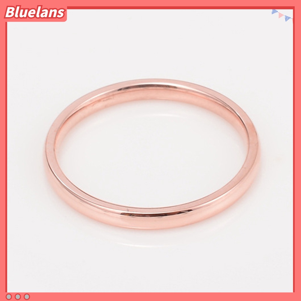 [BLS] Wanita Fashion Halus Dipoles Cincin Jari Baja Titanium Hadiah Perhiasan Pernikahan