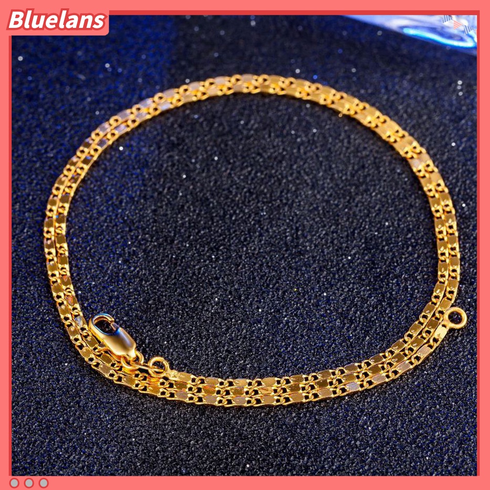 [BLS] 16-30 inch 2mm Keren Wanita Pria Flat Link Rantai Kalung Fashion Perhiasan Aksesori
