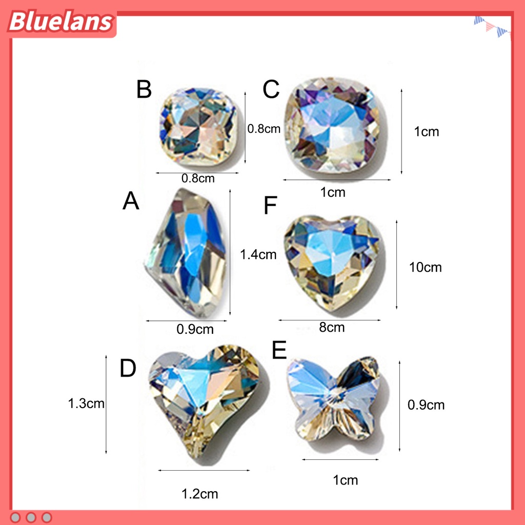 [BLM] 20pcs Berbentuk Berlian Imitasi Indah DIY Ringan Moonlight Runcing Bawah Kuku Berlian Imitasi Untuk Wanita