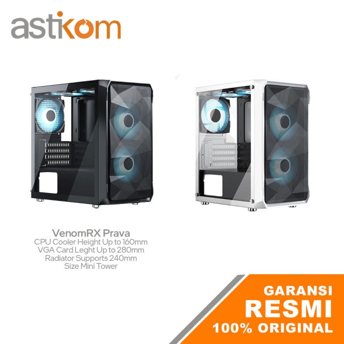 Casing PC VenomRX Prava M-ATX + 2 Fan ARGB