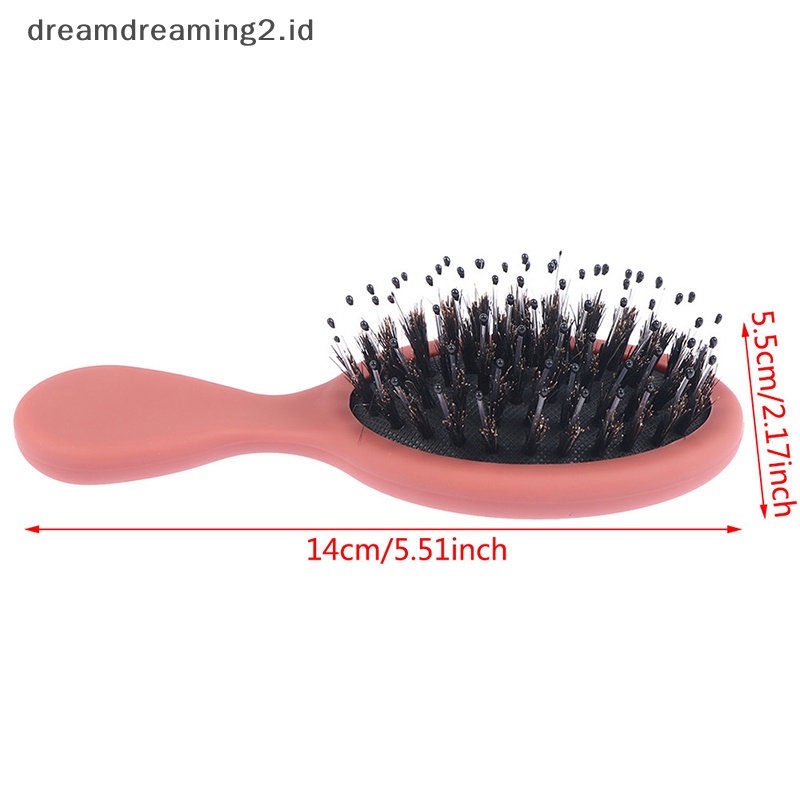 (drea) Sisir Sikat Rambut Wanita Bulu Babi Alami Anti Statis Hairbrush Barber Brush //