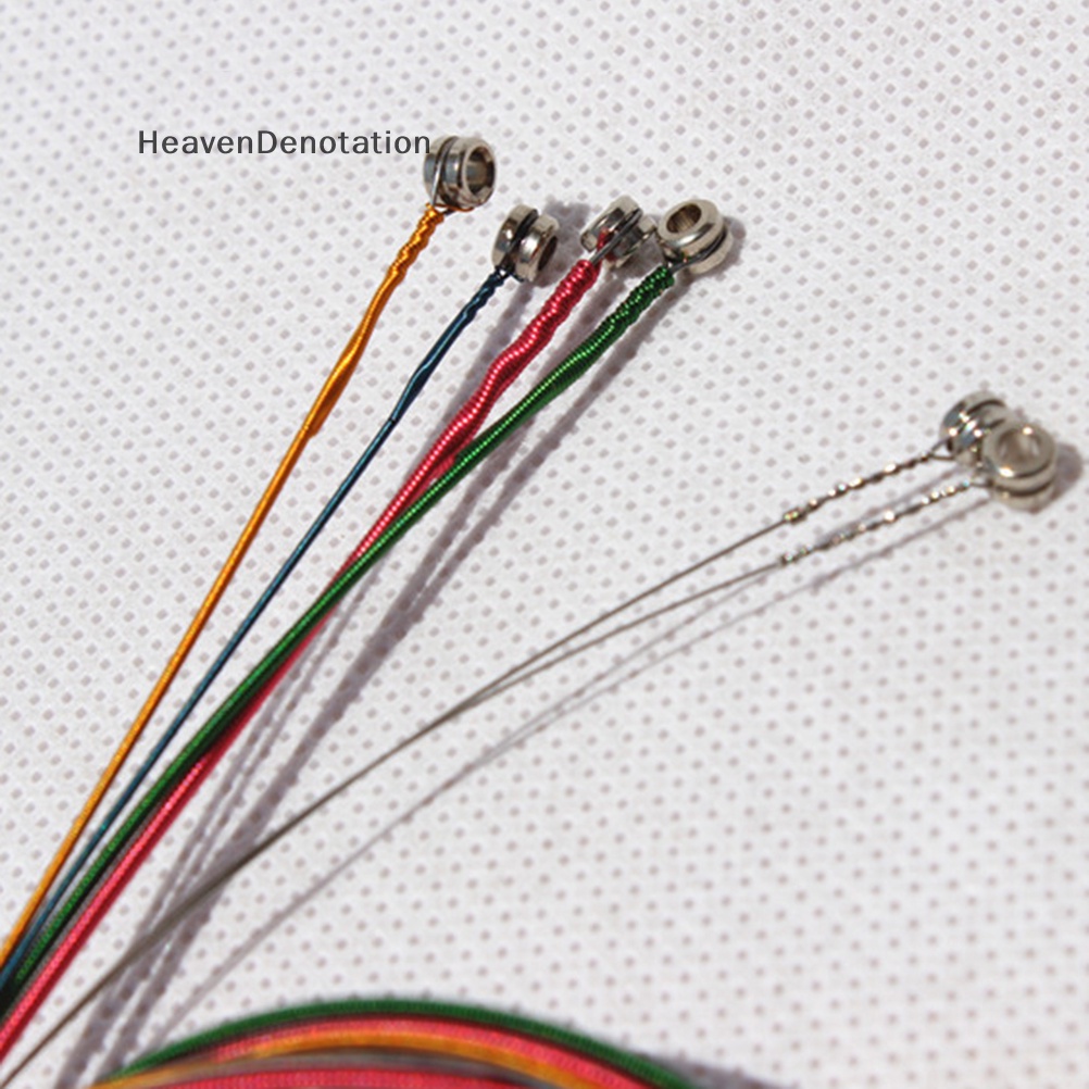 [HeavenDenotation] Satu Set 6pcs String Warna Warni Hujan Untuk Aksesori Gitar Akustik HDV