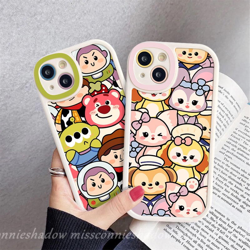 Casing StellaLou Kartun Untuk Oppo A55 A76 A58 A78 A17 A96 A57 A95 A16 A54 A15 A5s A16K A12 A17K A53 A9 A5 A7 A74 A3S A31 Reno 8T 7Z 8 5 7 A16E A77s A92 A1K Beruang Strawberry Lucu Manyo