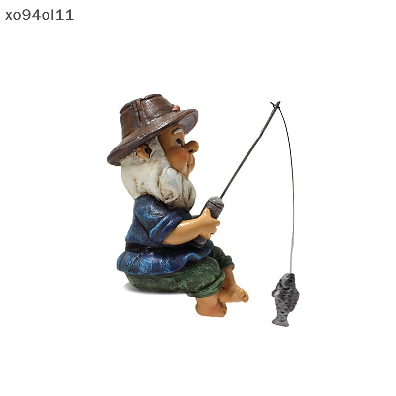 Xo Patung Resin Taman Gnome Mini Outdoor Gnome Ornamen Rumput Lucu Gnome OL