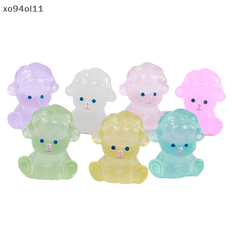 Xo 3Pcs Luminous Poodle Ornament Mini Warna Kartun Anjing Boneka Micro Landscape Dekorasi Rumah Boneka Miniatur Mainan OL