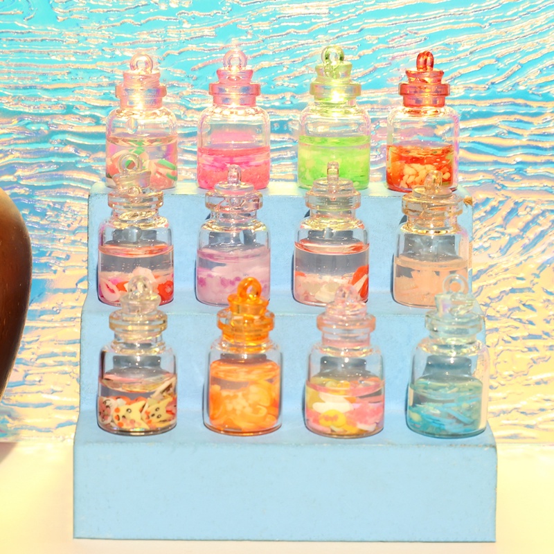 1/5pcs Random Color Transparent Drift Bottle/ Luminous Wishing Bottle Ornaments/ Aksesoris Gantungan Kunci Anting DIY