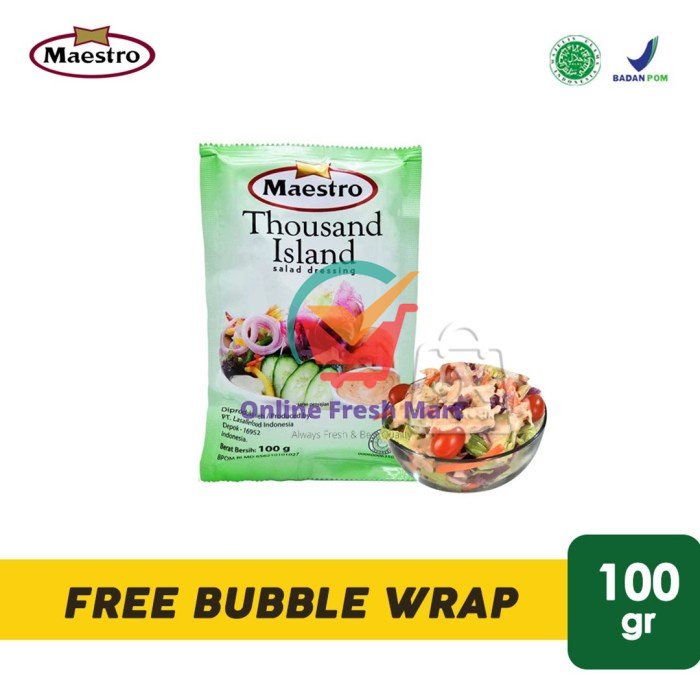 

Maestro Thousand Island ( Pouch 100 gr) - Online Fresh Mart Denpasar