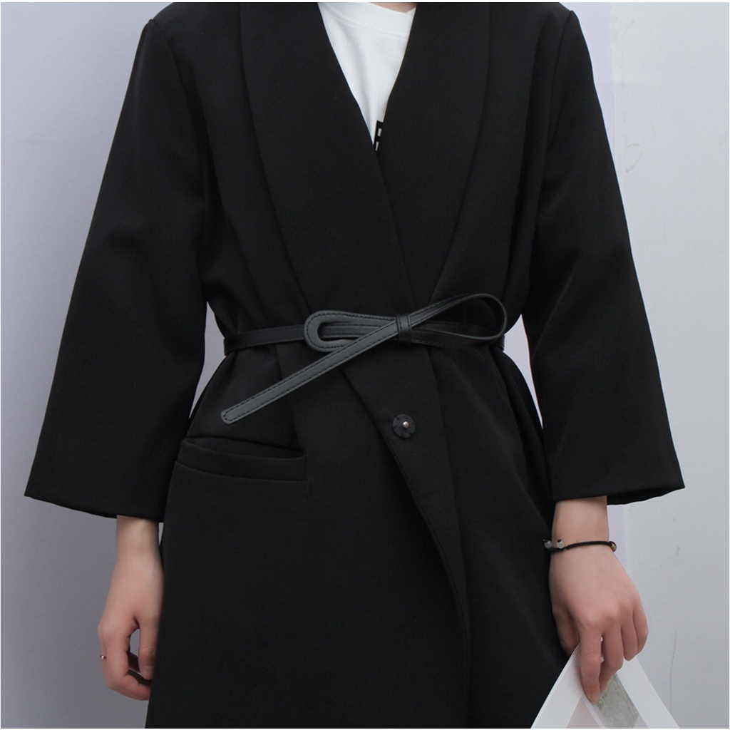 Ikat Ban Pinggang Wanita Lilit A207 BIG TIE IMPOR Korea Fashion Kulit PU Gaya Trend Wide Waist Simple Women Belt